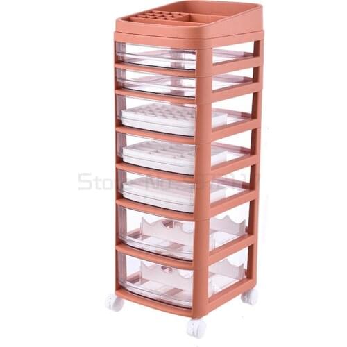 Cosmetics storage cabinet floor lipstick makeup brush desktop storage box transparent skin care products drawer shelf