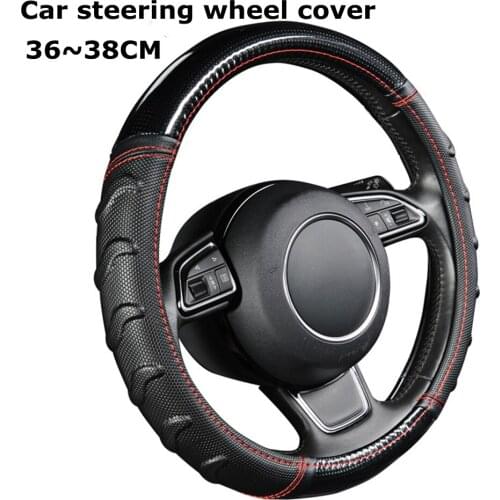 Car Steering Wheel Cover 36cm 38cm High Quality Splice Light Leather Universal Fits Most Car Styling Auto Interior Accessories