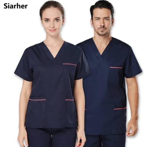Dental Hospital nursing uniform scrubs suits pet doctor working clothes Breathable Solid color Pet clinic nurse uniform workwear