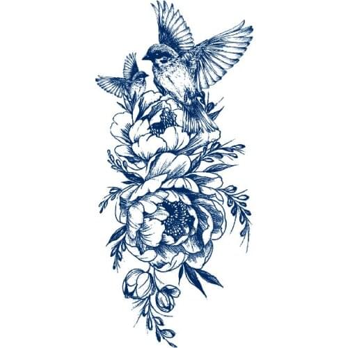 Bird Flower/sunflower/Mermaid princess/tiger/eagle/fox Waterproof Temporary Tattoos Men Flash Tatoo Stickers Fake Tattoo Sticker