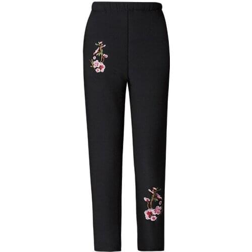 2021 Autumn Winter Women High Waist Elastic Pant Ladies Casual Print Plus Velvet Trousers Female Loose Slim Straight Pants K519