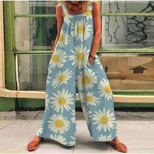 4# Women Summer Jumpsuits Casual Sexy Floral Print Female Jumpsuit Butterfly Print Jumpsuit Overalls For Women 2021 Комбинезоны