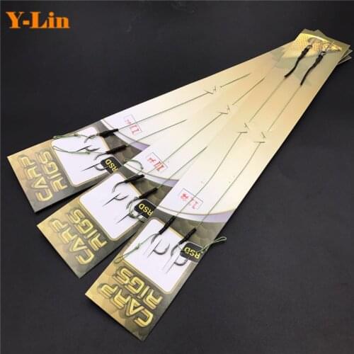 2pack /4pcs Carp fishing ready hair rigs finished hook Barbed Hook completed Line Hook Link rolling Swivels 8#9#10#11#12# Hooks