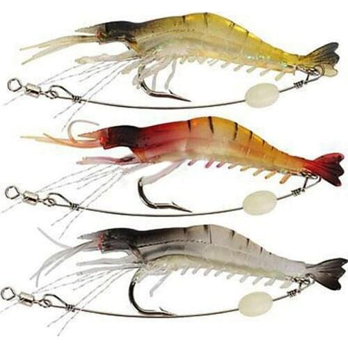 Fishing Bait 3Pcs 9cm 6g Fishing Artificial Lifelike Lure Wobbler Shrimp Shaped Swim Bait Fishing Tackle