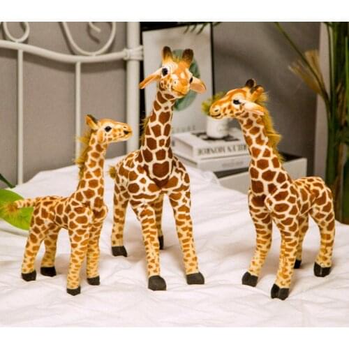 36/46/55cm Good Quality Simulation Giraffe Plush Toy Vivid Animal Deer Stuffed Doll New House Party Decor Children Birthday Gift