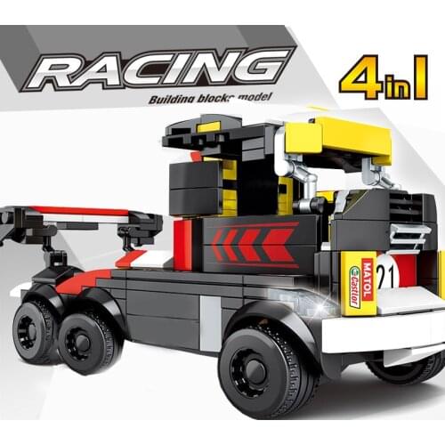 4 IN 1 Racing car Building Block Small Compatible With Brand 2020 Mini Truck Brick Car Models Boy Children Gift Toy 31008