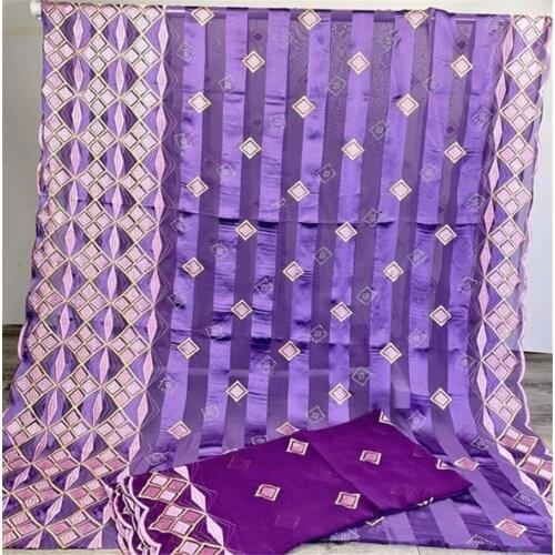 African lace fabric 2021 high quality lace real Silk fabric with embroidery ribbon silk chiffon fabric for party 5+2yards