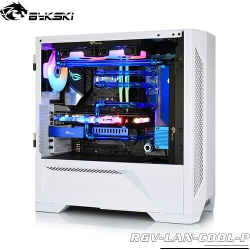 BYKSKI Acrylic Board Water Channel Kit Solution for LIAN LI lAN COOL II Kit Computer Case for CPU/GPU Block Support DDC Pump RGB
