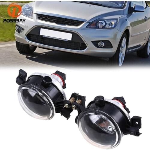 POSSBAY Car Styling Front Lower Bumper Halogen Fog Light Lamps for Ford Focus MK2 2005-2008 Yellow Running Driving Lamps