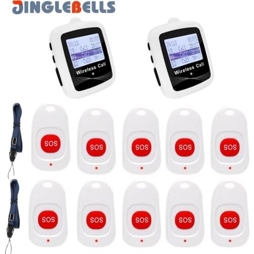 Wireless Alarm System Buzzer Watch Receiver and SOS Emergency Buttons Transmitter For Hospital Clinic Nurse Home