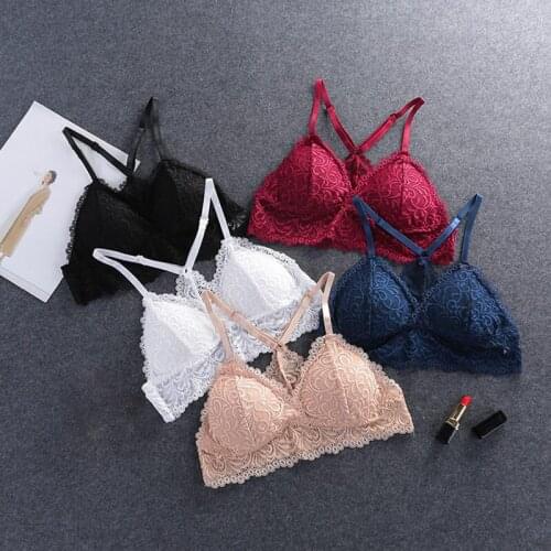 Bra Wireless Bras for Women Lingerie Lace Sexy Bralette Push Up Plus Size Y-line Straps Backless Bras Large Size Underwear New