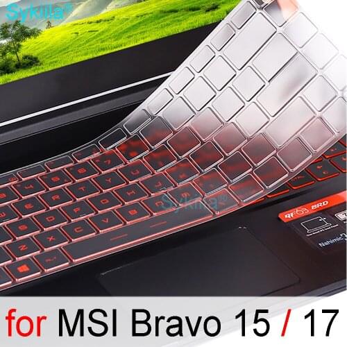 Keyboard Cover for MSI Bravo 15 Bravo 17 A4DDR Clear Black Silicone TPU Protector Skin Case 15.6 17.3 Gaming Laptop Accessories