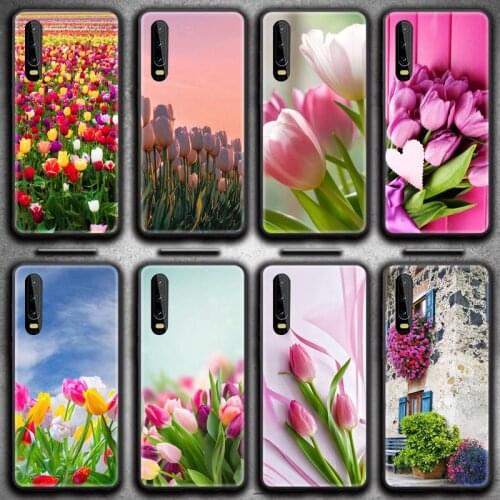 Housing Blue Spring Colorful Tulips Phone Case for Huawei P20 P30 P40 lite E Pro Mate 40 30 20 Pro P Smart 2020