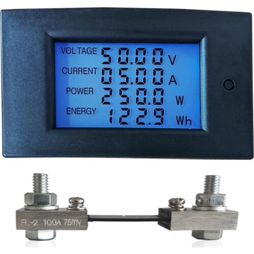Digital DC 7.5-100V 100A 50A Voltmeter Ammeter Car Battery Tester Power Energy electricity Voltage Meter monitor 12v 24v 48v 96v
