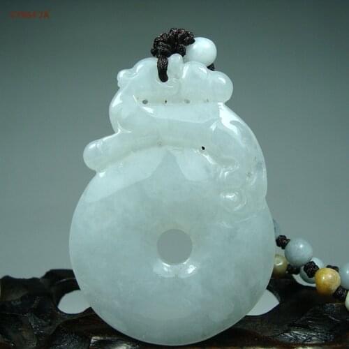 CYNSFJA Real Certified Natural A Grade Burmese Jadeite Lucky Pixiu Peace Buckle Jade Pendant Hand Carved High Quality Best Gift