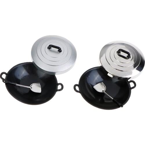 DIY Dollhouse Cooking Pan Pot 1/12 Dollhouse Miniature Simulation Kitchen Cookware Accessories for Kids Toys