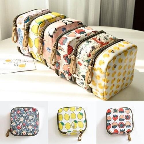 Women Girls Cosmetics Case Cute Waterproof Sanitary Napkin Travel Pouch Storage Bag Large-Capacity Organizer