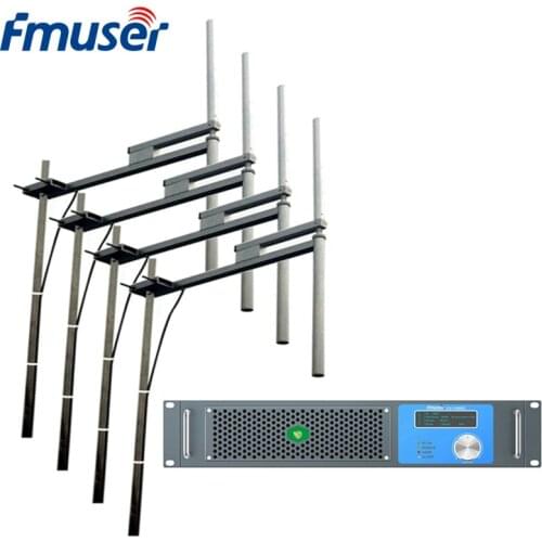 FMUSER FU-1000D Professional 1000Watt 1KW FM Broadcast Radio Transmitter With 4 Bay FU-DV2 Antenna+30m 1/2" Cable