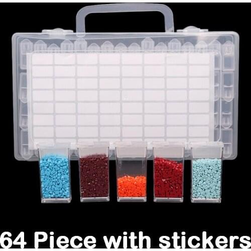 Diamond Painting Tools Stone Storage Accessory 64 Grids Storage Boxes Display Box Resin Rhinestone Beads Container