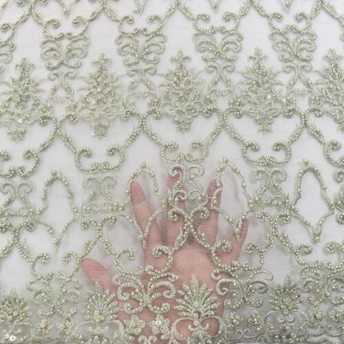 2021 High Quality Beaded Fabric Tulle French Lace HY1208