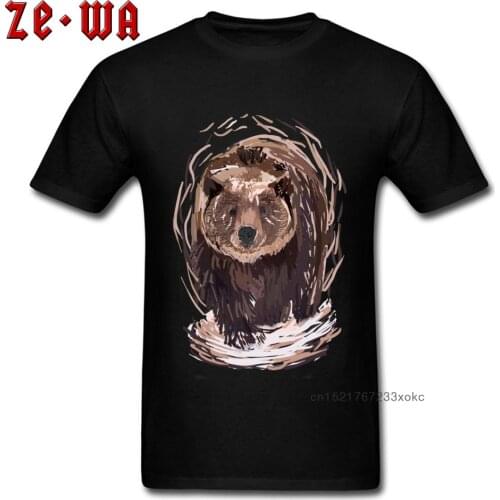 Shirt Men Black T-shirt Calm Bear T Shirts Printed Cartoon Tshirt O Neck Tshirts Vintage Sweatshirts Custom Family Gift Top Tees