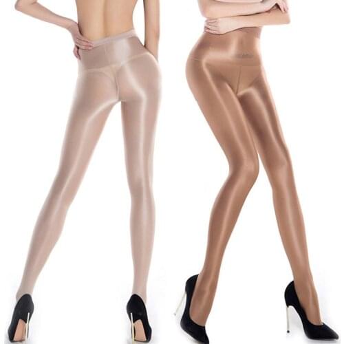FENNASI Girl 70D Oil Shine Pantyhose Glitter Tights Womens High Waist Stockings Party Club Sexy Lingerie Gives You Shiny Legs