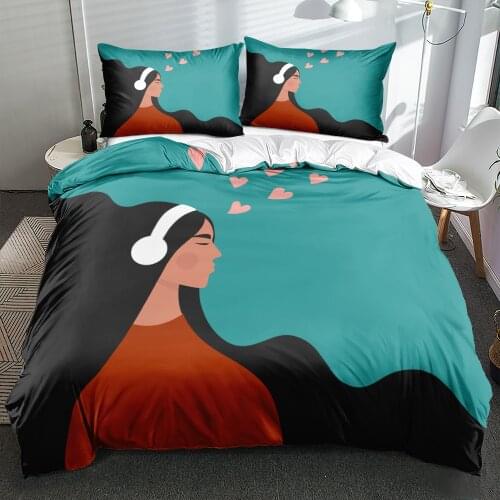 3D Valentine Bedclothes Comforter Covers Sets Pillow Cases Quilt Cover King Queen Full Twin Size White Custom Design Beddings