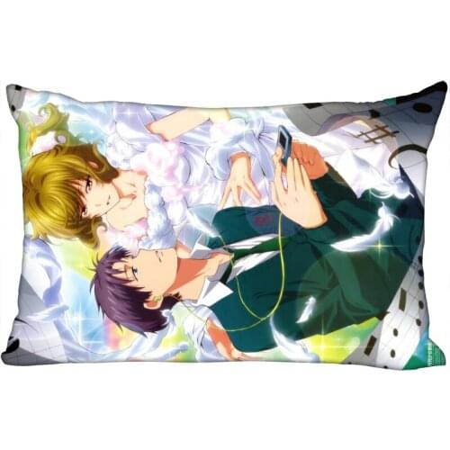 Gekkan Shoujo Nozaki-kun Pillowcase Cover Rectangle Zipper Pillow Cover Satin Fabric Pillowcase 40x60cm,50X75cm(Two sides)10-10