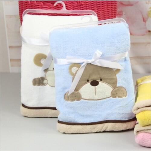 2019 High Quality Baby Blanket Infant Thicken Flannel Swaddle Envelope Stroller Cartoon Blanket Newborn Baby Bedding Blankets