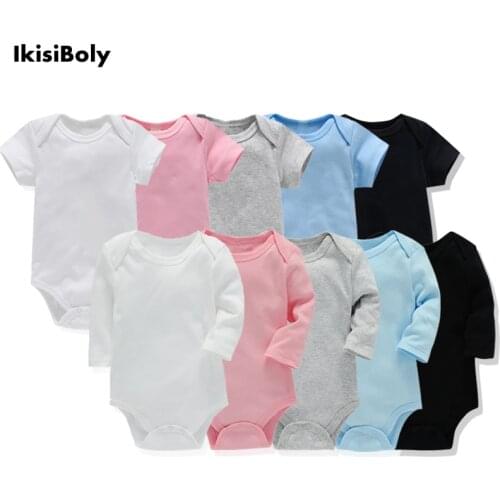 Baby Girls 3-Pack Bodysuits Clothes for Newborn 0-24M Boys Infant Rompers New Bebe Kids Summer Short Sleeve Organic Onesies