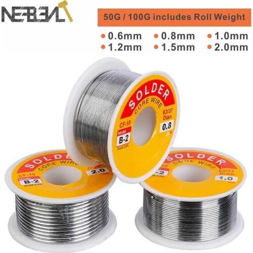 Soldering Wire with Flux 2.0% Rosin Core Solder Roll 0.6/0.8/1.0/1.2/1.5/2.0mm Tin Wire Melt No-clean