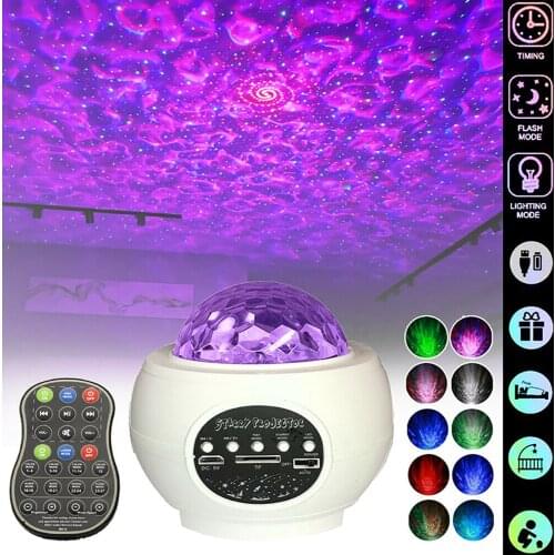 Bluetooth Projector Night Light Voice & Remote Control 32 Lighting Modes Built-in Music Player Star Projection Lamp Projector