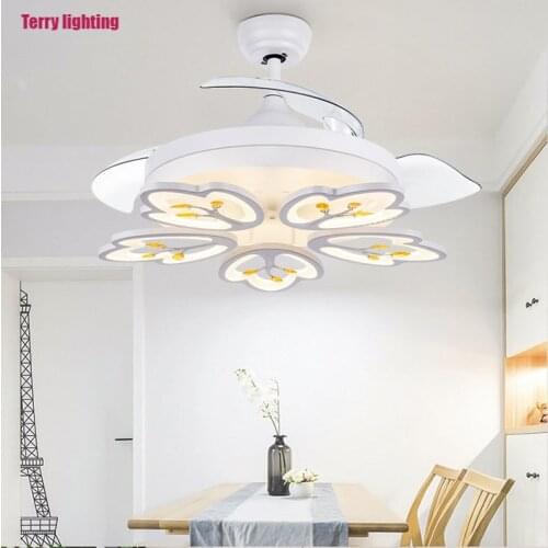 Simple LED ceiling lamp living room chandelier with fan northern Europe restaurant fan invisible lamp free shipping