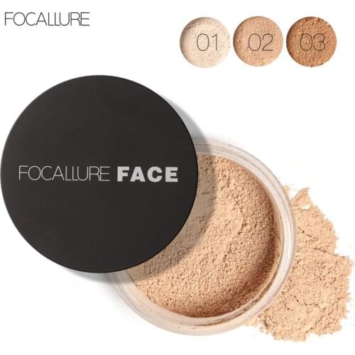 FOCALLURE Loose Powder 3 Colors Long-lasting Oil control Makeup Powder Face Makeup Waterproof Brighten Matte Setting Powder