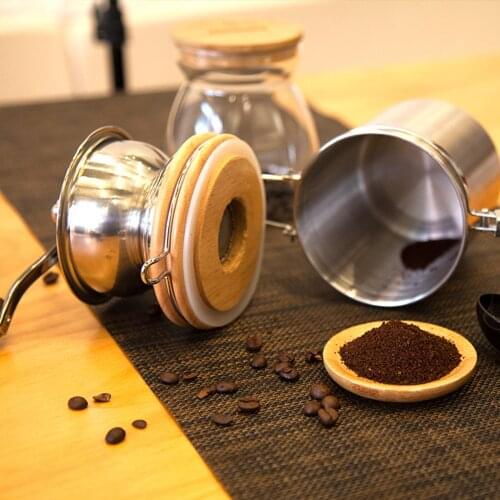 Manual Coffee Grinder with Adjustable Setting,Metal Burr Mill,Stainless