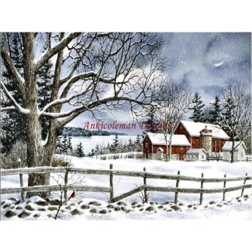 Needlework for embroidery DIY French DMC High Quality - Counted Cross Stitch Kits 14 ct Oil painting - Down on the Farm