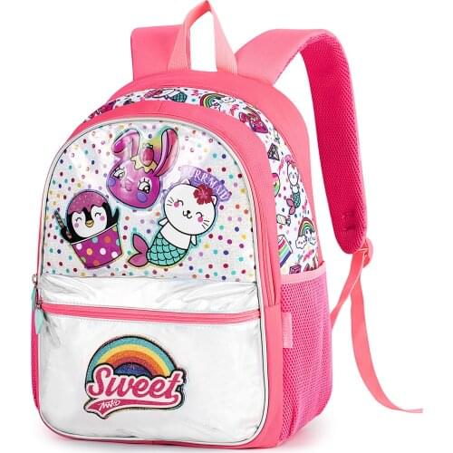 Morral Mujer China Wholesale Fashion Holographic Glitter Sequin Cute Children School Bag Backpack For Girls