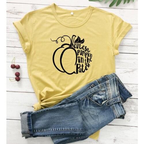 Cutest pumpkin in the patch kids halloween graphic funny women fashion unisex cotton t shirt girl gift tees party tops O073