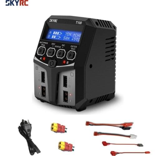 SKYRC T100 DUAL 5A 2X50W Balance Charger for 2-4S LiPo/LiIon/LiFe/LiHV Battery RC FPV Racing Drone Quadcopter Model RC Parts
