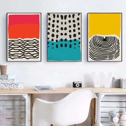 Modern Simple Art Poster Multicolored Abstract Wall Art Canvas Painting Picture Poster Geometric Gallery Living Room Home Decor