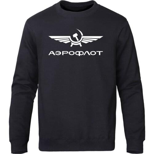 New MenS Sweatshirts Aeroflot Cccp Civil Aviation Ussr Russia Airforce Sweatshirt Men Winter Fleece Pullover Tracksuit Men Tops