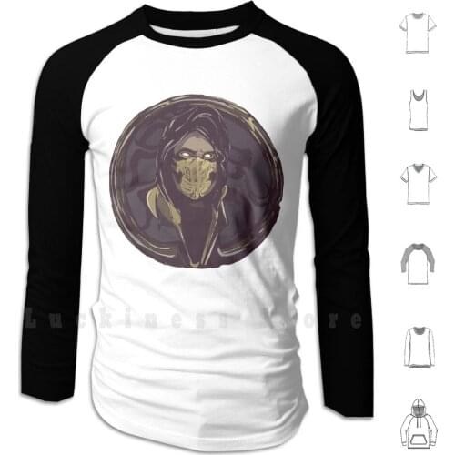 Kombat Hoodie Long Sleeve Mortal Kombat Geek Nerd Fighter Fire Video Games Comics Illustration Art Ipadpro Dufreak