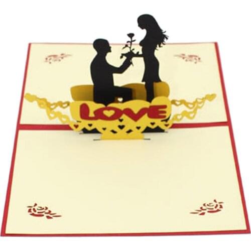 Vogue 3D Pop Up wedding Cards Valentine Lover Happy Birthday Anniversary Greeting Card segnaposto matrimonio Free Shipping A70