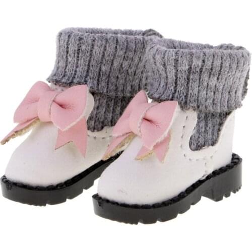 1/6 Scale High Top Bowknot Boots Shoes for 12'' Blythe Dolls Outfit Clothing