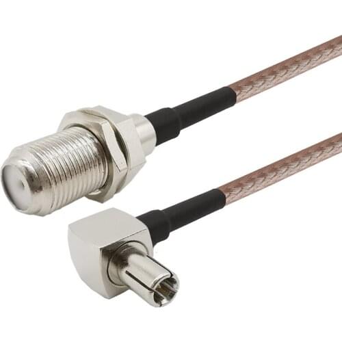 10CM-1M RG316 Coaxial Cable Pigtail Antenna TS9-F Adapter F Female Jack to TS9 Male Plug Right Angle Connector