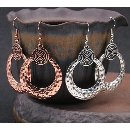 2020 New Alloy Vantage Drop Earrings for Women Geometric Simple Dangle Fashion Silver Plated Round Earrings Jewelry Accessories