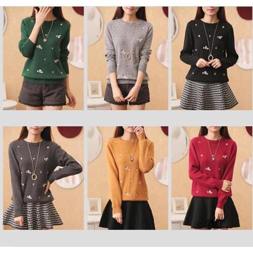 2020 Autumn Sweater Women Embroidery Knitted Winter Women Sweater And Pullover Female Tricot Jersey Jumper Pull Femme
