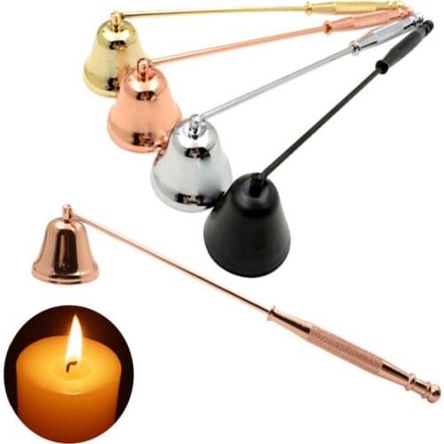 1PC Candle Extinguisher Candle Snuffer Wick Snuffer Iron Candle Accessories For Tea Light Jar Candle Home Bedroom Hotel (Silver)