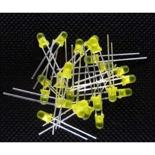 100PCS Diffused LED 3MM YELLOW COLOR YELLOW LIGHT Super Bright