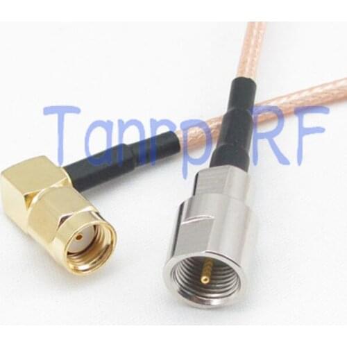 15CM Pigtail coaxial jumper cable RG316 cord 6inch FME male plug to RP SMA male plug right angle RF adapter connector